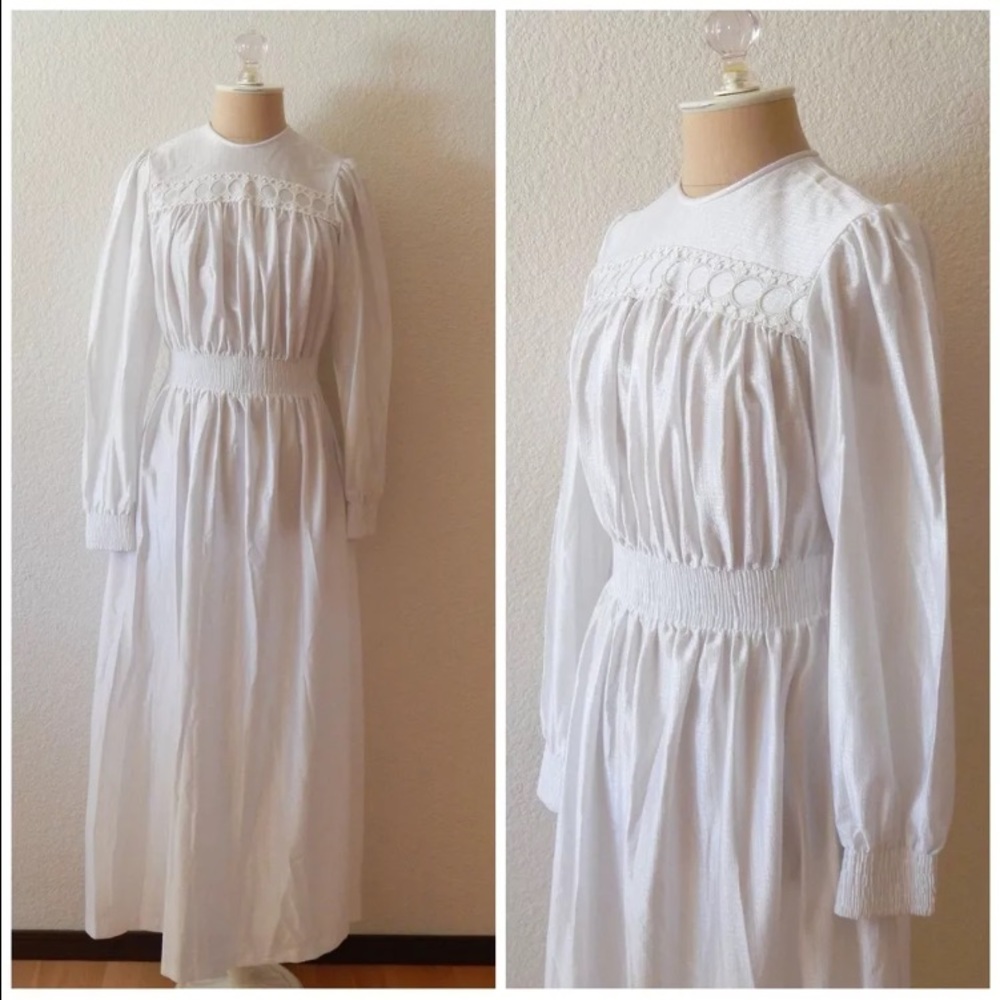 Vintage 60s Hippie Mod Wedding Dress Shimmer